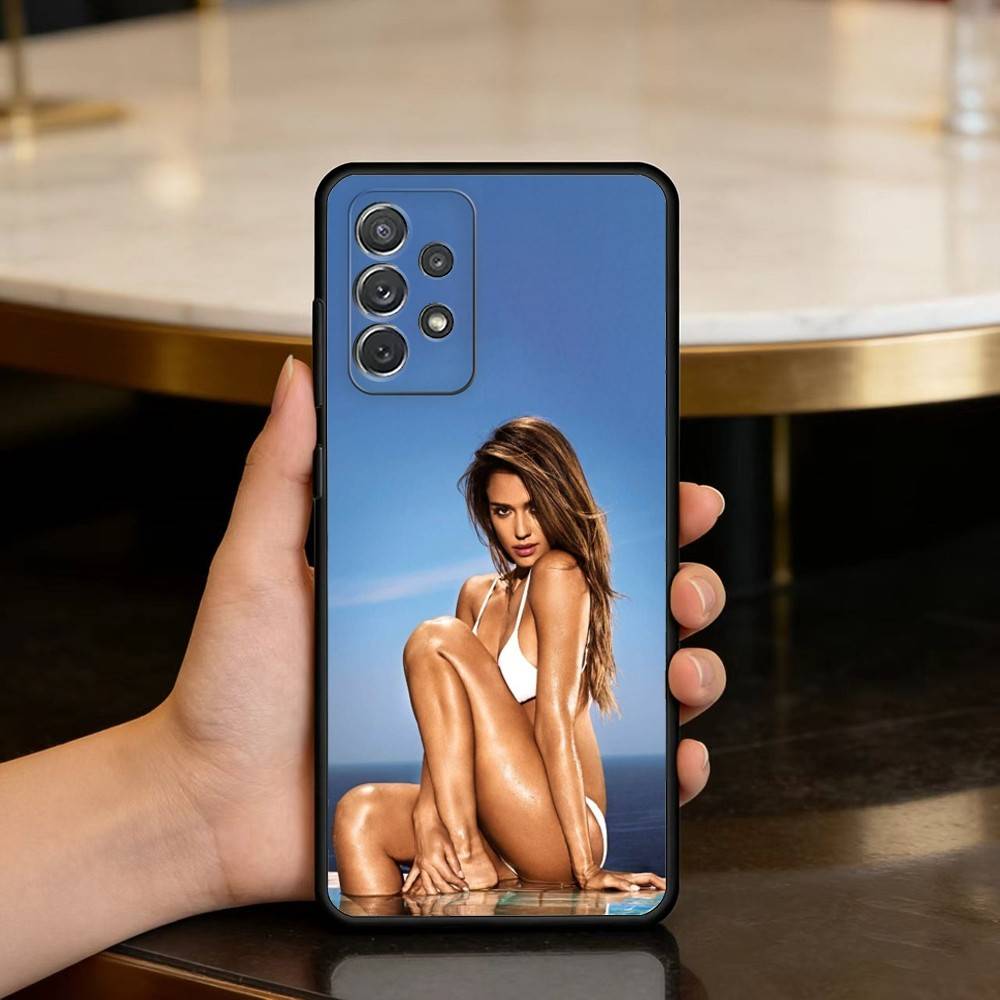 J-Jessica Актер A-Alba Мягкий Силиконовый Черный Чехол-Бампер для Телефона Samsung Galaxy A73,A72,A71,A70,A53,A52,A51