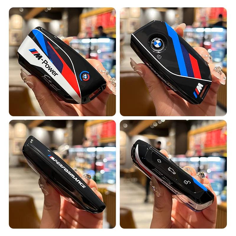 ABS Racing stickers Car Remote Key Case Cover For BMW M G07 X7 LCI U11 X1 G70 7 Series G09 XM F98 X4M LCI G18 X5 G81 M3 I20 IX ZFMNR1