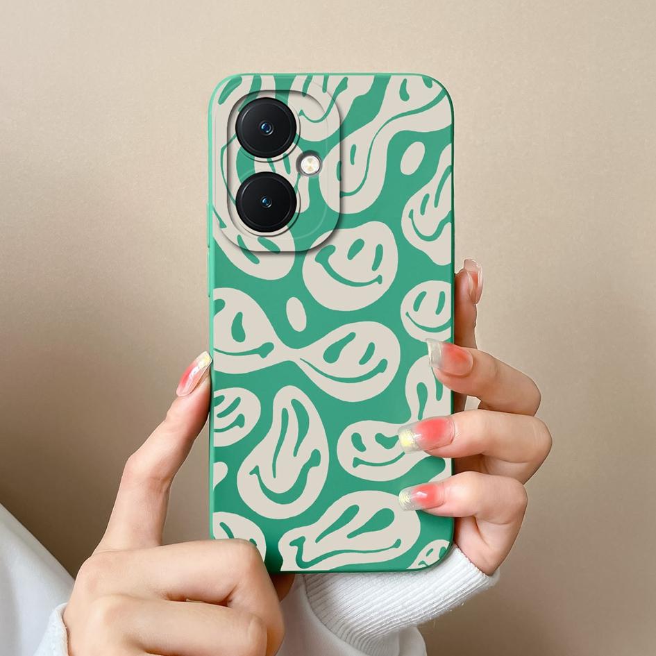 Чехол для телефона для Vivo Y27 V29 Lite Y36 Pro X90 Y17S Y78 + Задние обложки Модные этикетки Защита камеры Мягкий жидкий силикон Роскошный корпус для Vivo Capas