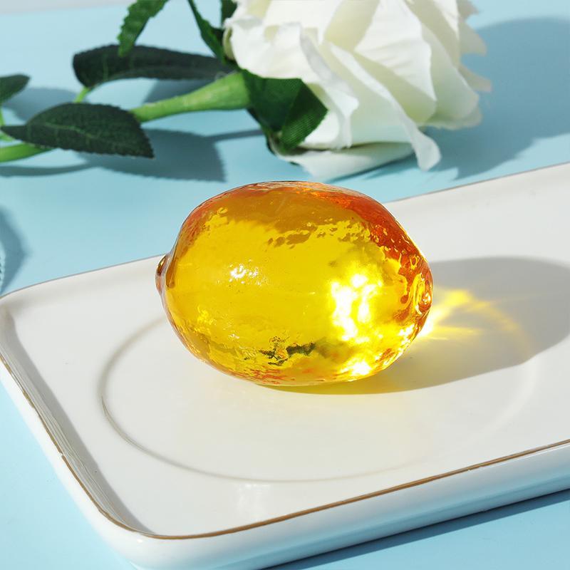 1шт хрустальная скульптура из фруктов, украшение для дома и кухни, ручная работа, стеклянная статуэтка из клубники, лимона, банана, груши