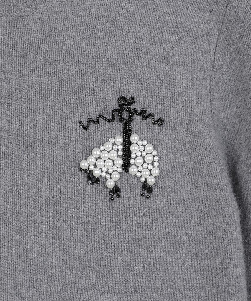 Свитер BROOKS BROTHERS из шерсти мериноса и кашемира с вышитым логотипом (Древесный уголь) (Bbwrwm3684Vew)