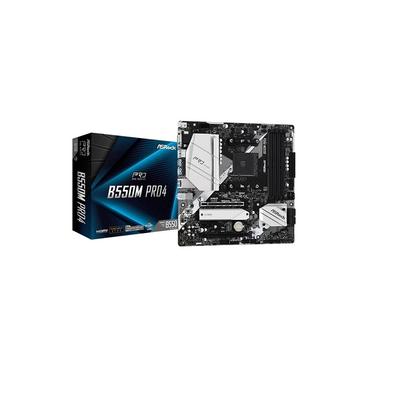 Asrock AMD Ryzen серии 5000 (Сокет AM4) совместимая материнская плата Micro ATX с чипсетом B550 [продукт отечественного авторизованного дистрибьютора] B550M Pro4