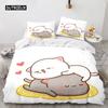 Peach Cat Bedding Cover Collection Goma Cute Cartoon Cats Duvet Cover Infantil Bedclothes Queen King Size For Children Girl Room Decor
