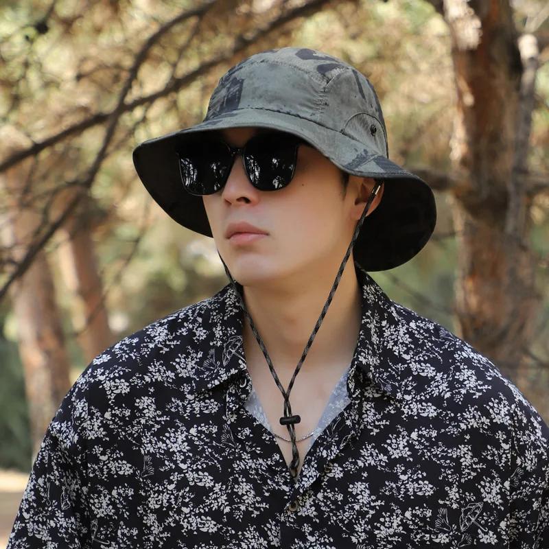 XXL Big Head Hat Men Summer Outdoor Jungle Fisherman Cap Lightweight Quick-drying Sun Bucket Hats 60-65cm