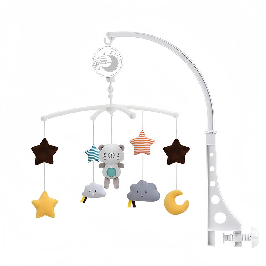 Baby Crib Mobile Musical Rotating, Soft Plush Pendants, Unisex Nursery Decor