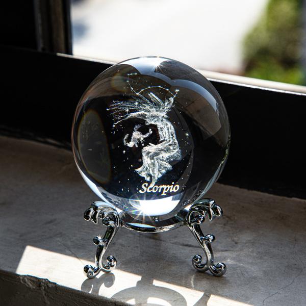 H & D 3D Созвездие Хрустальный Шар Сфера Дисплей Стекло Пресс-папье Волшебный Шар Исцеляющий Хрустальный Шар С Подставкой Для Креативного Подарка На День Рождения
