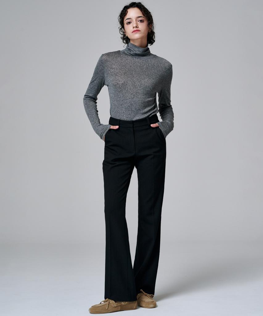 MALOUPE 2131 Stretch Slim Bootcut Pants (Black)