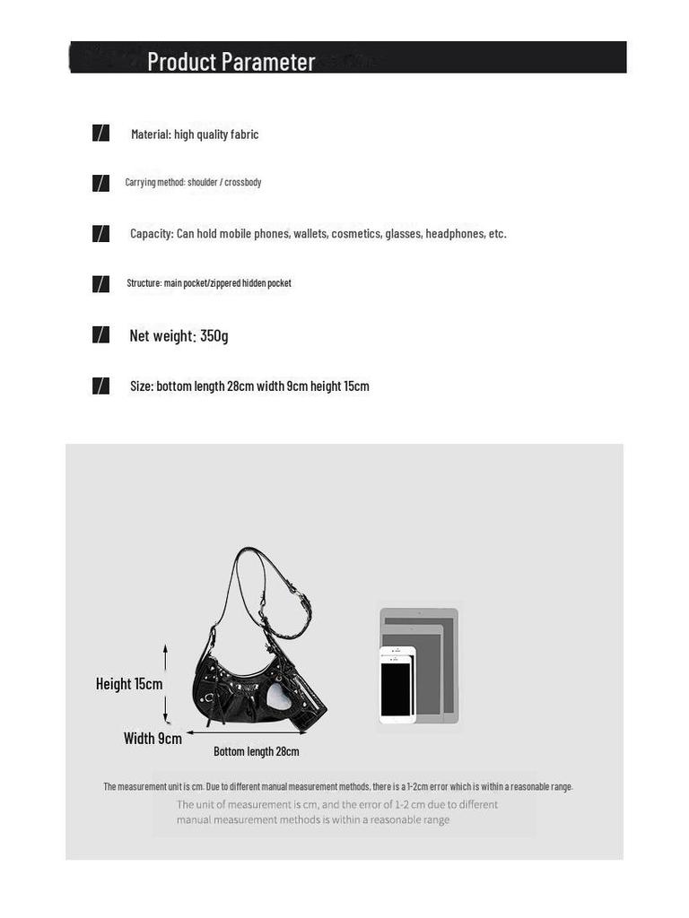 2024 Трендовая высококачественная сумка-подмышка с заклепками: Универсальные модели: для ношения в руке, на плече и через плечо