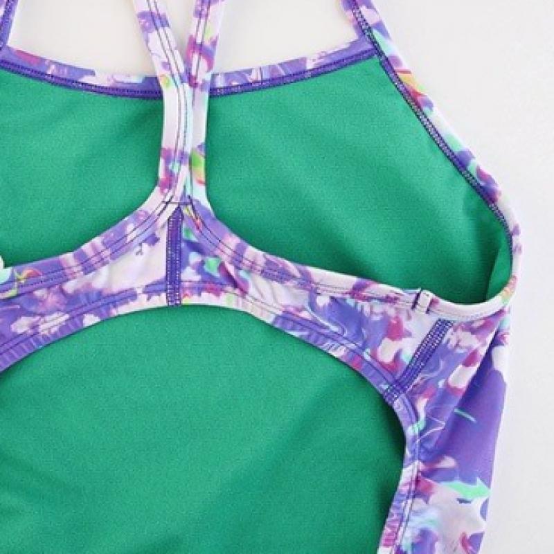Nike Женский купальник-борцовка hydraStrong Multi Print NeSSe017 Green Shock