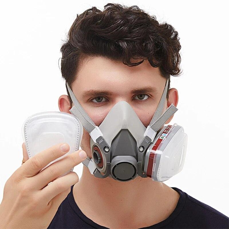 8In1 6200 Dust Mask Half Face Gases Painting Spraying Resin Work Smoke Safety Proteciton Replaceable Filters Respirator