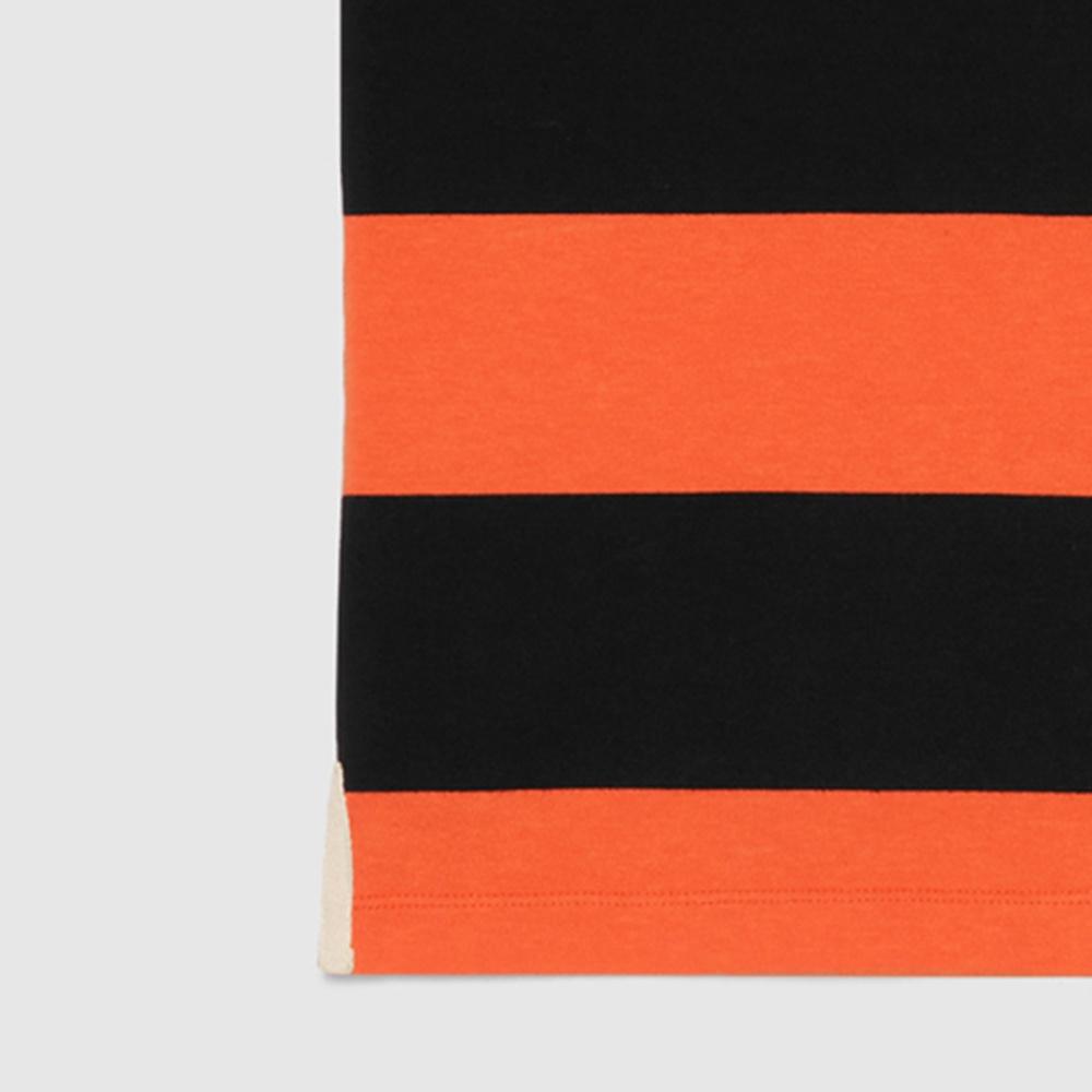 Gucci SS21 Striped Cotton Polo With Patch 'Orange Black' Men's 645251-XJC6F-7252