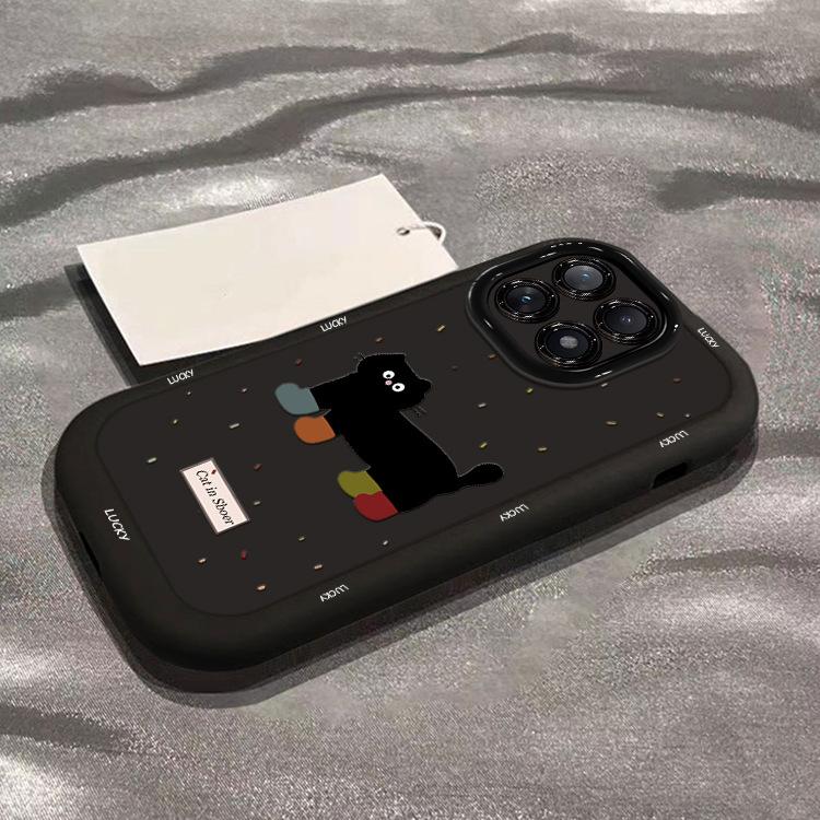 Кот с кляксами Подходит для чехла для мобильного телефона Apple 15 Новый Iphone14promax Puff 13 Женщины 16 8p Мультяшный