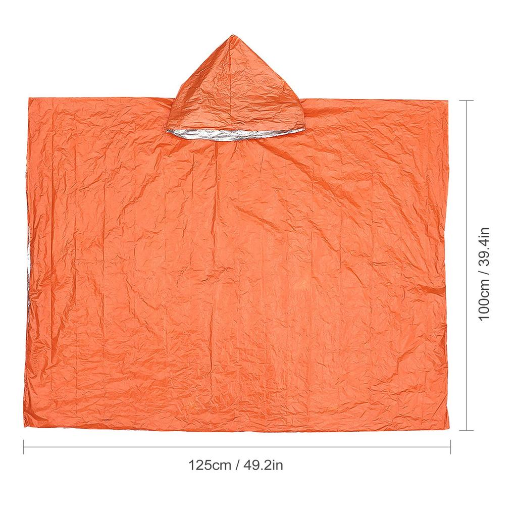 4 упаковки аварийного дождевого пончо, термоодеяло, пончо, устойчивое к атмосферным воздействиям, снаряжение для выживания на открытом воздухе и кемпинга