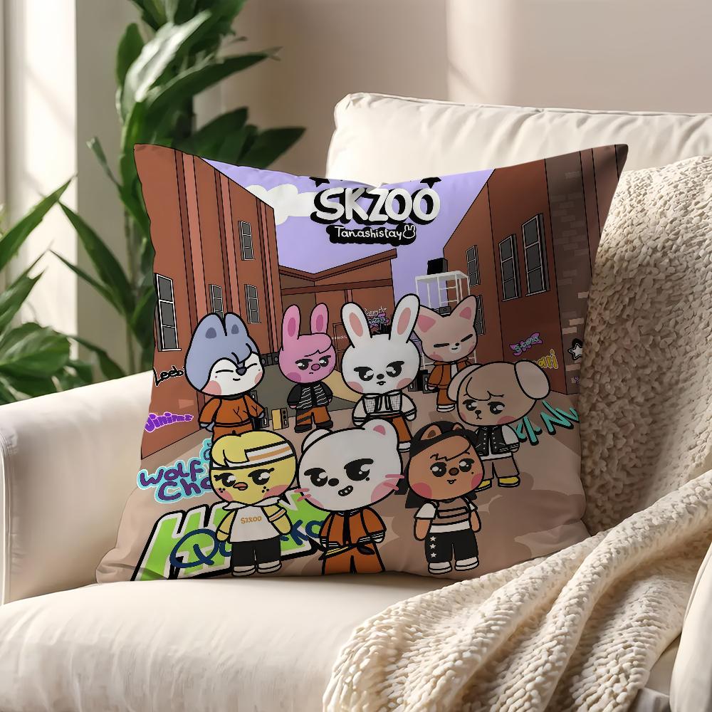 Kpop S-Skz-oo-S Мультяшная наволочка Для Подушки Дивана Печатный Декор Комнаты Дома Офиса Кофейни Автомобиля Нордическая Простота