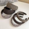Retro Korean-Style Houndstooth Thick Headband for Women - Wide Edge Sponge Hair Accessory