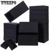 8pcs Black Drawer Box Kraft Paper Present Boxes Mini Crafts Cardboard Box Foldable Treat Boxes Rectangle Gift Packing Box for Crafts Business Wedding