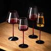 2PCS Red Pulled Stem Crystal Wine Goblet Handmade Personality Red Wine Glass Tasting Cup Home Bar Wedding Party Using