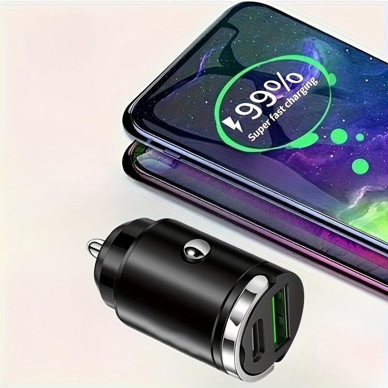 Компактное автомобильное зарядное устройство 200 Вт, USB-адаптер быстрой зарядки, двухпортовое мини-зарядное устройство для телефона