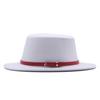 Autumn and winter new British men's top hat, flat-top woolen hat, European and American jazz hat, big-brimmed women's hat
