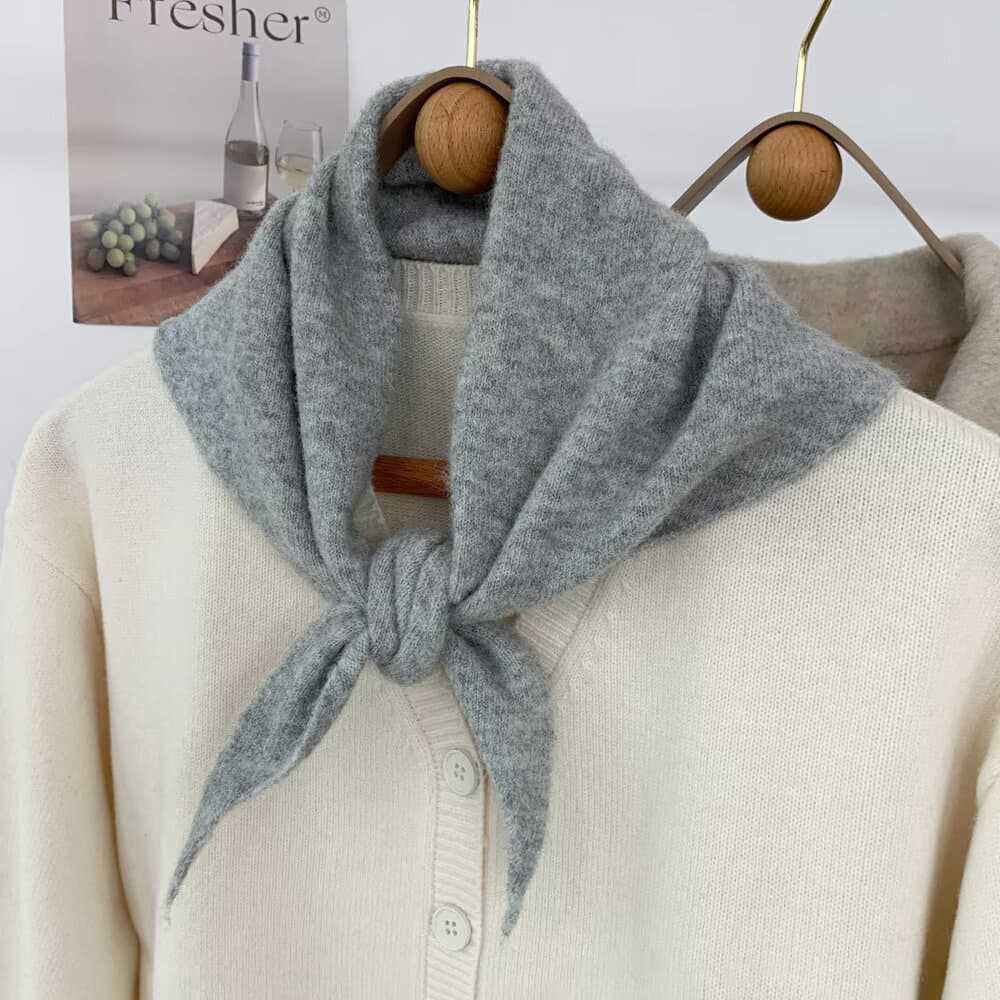 Однотонный многофункциональный вязаный шарф осенне-зимний треугольный шарф косынка термошаль вязаный шарф шарф для лица