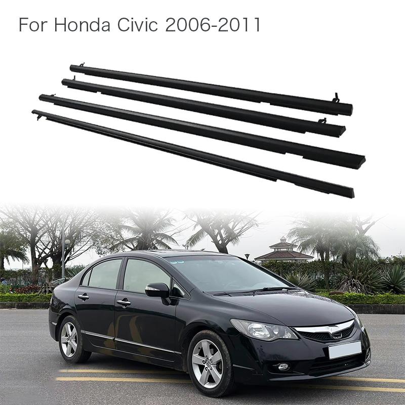 4 шт. Резиновая окантовка окна для Honda Civic 2006-2011 Уплотнитель погодный Резиновая полоса бокового стекла Замена 72410-SNA-A01