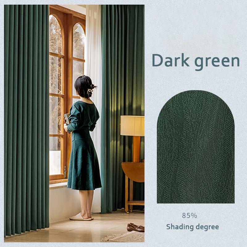 Простые легкие роскошные однотонные хлопковые и льняные утолщенные шумоизоляционные шторы для гостиной, спальни, украшения окон