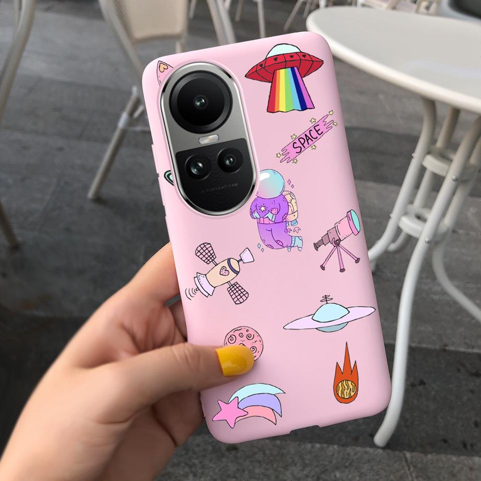 Case For Oppo Reno10 Pro Global Version Cover Bumper For Reno 10 10Pro 5G CPH2531 CPH2525 Soft TPU Capa With Cartoon Print Etui