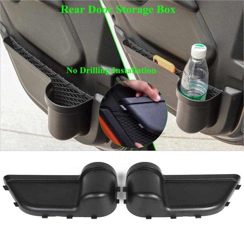 Front Rear Door Organizer Tray For 2018 2019 2020 2021 2022 2023 Jeep Wrangler JL 4XE JLU Rubicon Sport Sahara Gladiator JT