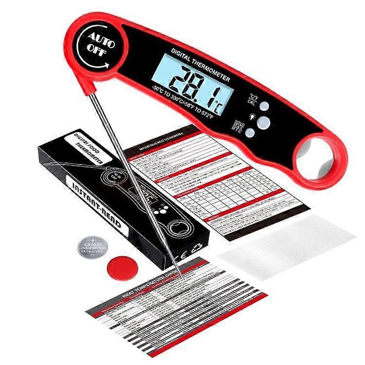 Digital folding waterproof kitchen food thermometer, baking water thermometer outdoor barbecue barbecue thermometer