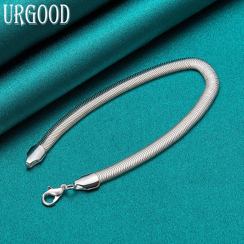 925 Sterling Silver 6mm Snake Chain Bracelet Men's and Women's Fashion Jewelry