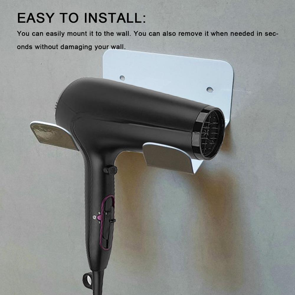 Carbon Steel Hair Dryer Rack Wall Mount Blow Dryer Rack Organizer Hair Dryer Holder  Bathroom