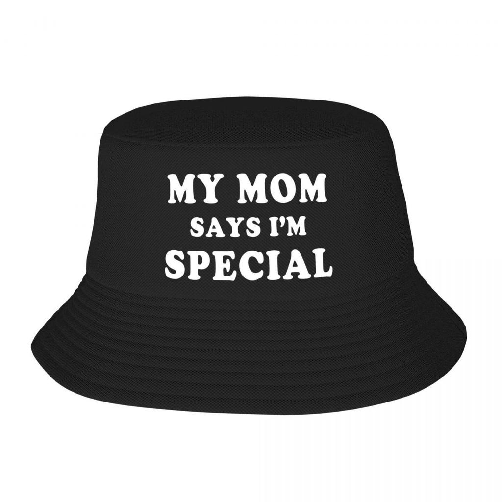 Custom My Mom Says Im Special Bucket Hat Unisex Women Beach Sun Summer Camping Fishing Cap