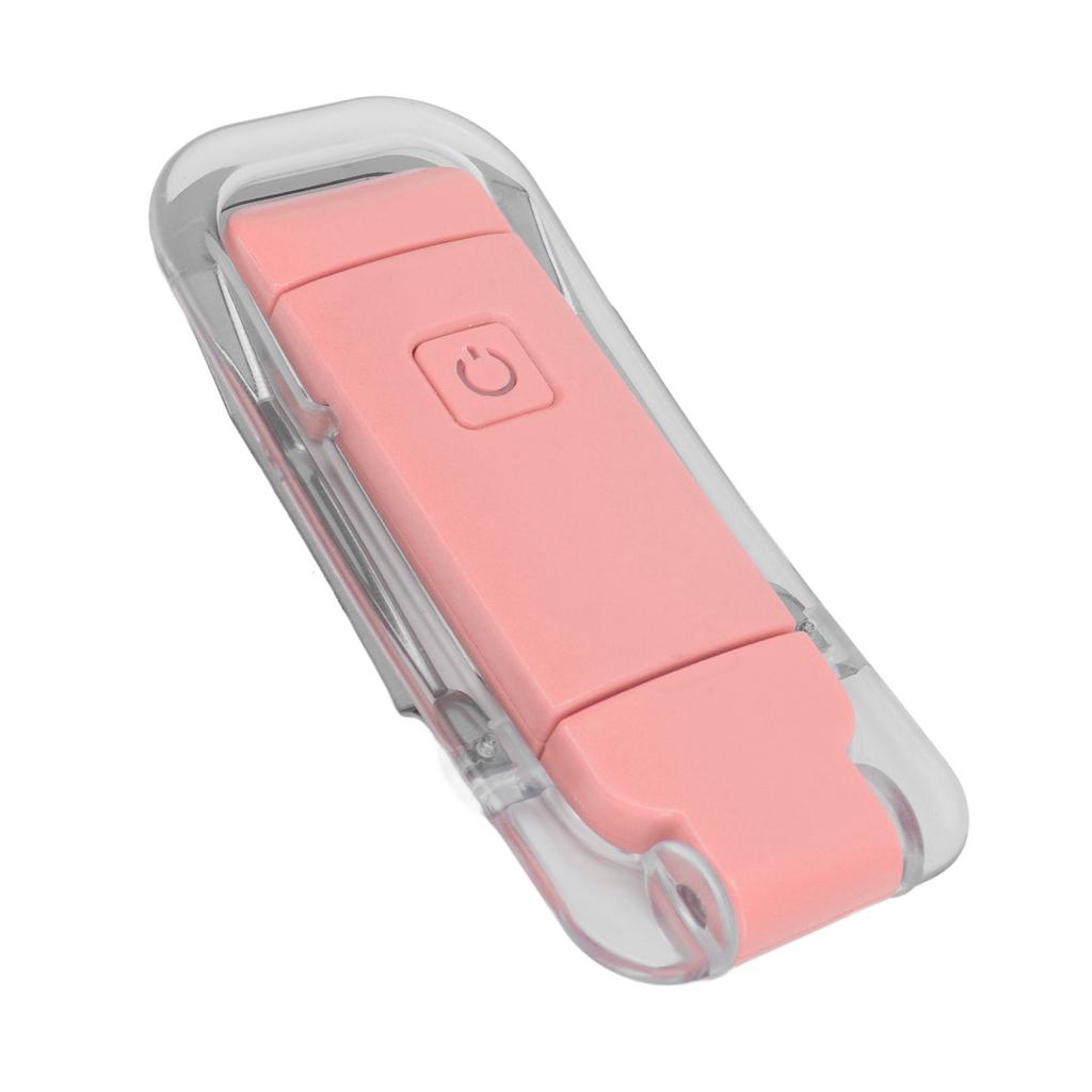 Светодиодная закладка-фонарик, USB-зарядка, 3 уровня яркости, теплый белый свет, портативная клипсовая лампа для чтения для ночного чтения, розовая