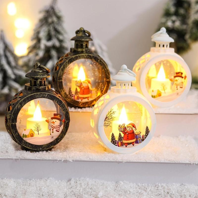 Merry Christmas Round Wind Light Decoration for Home, Christmas Ornaments, Xmas Gift, New Year