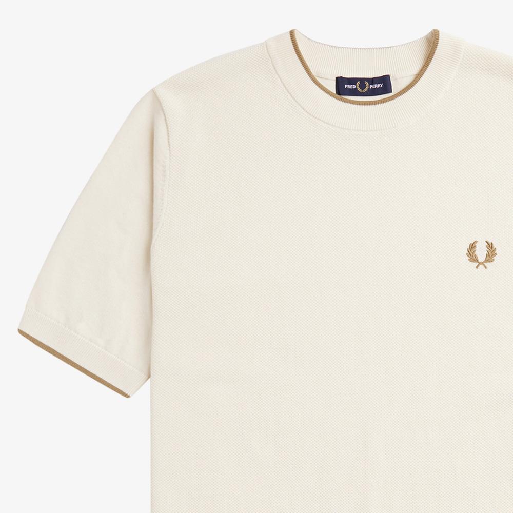 Fred Perry [Стильный] Передняя вязаная футболка с текстурой (560) Afpm2417642-560