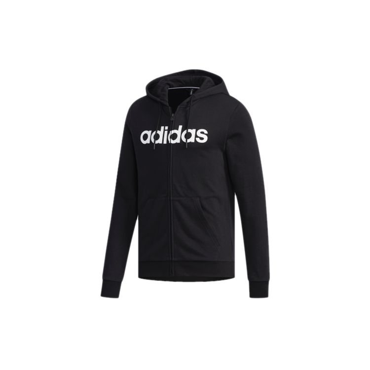 adidas Neo Linear Zip Hoodie Jacket Мужская верхняя одежда Черный EI4736