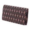 Inden Business Card Holder Large Capacity Deerskin Black X Pink Lacquer Tyrolean Tape Pattern [Indenya] 2501-51-159