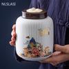 Creativity Ceramics Tea Caddy Large Candy Dried Fruit Storage Tank Portable Sealed Tea Jar Travel Tea Boxes Coffee Canister