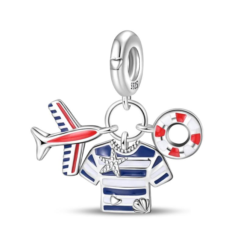 100% Copper Charms Pendant Airplane Beach Sailing Hat Sun Energetic Attractiveness Design For Fine Jewelry Making