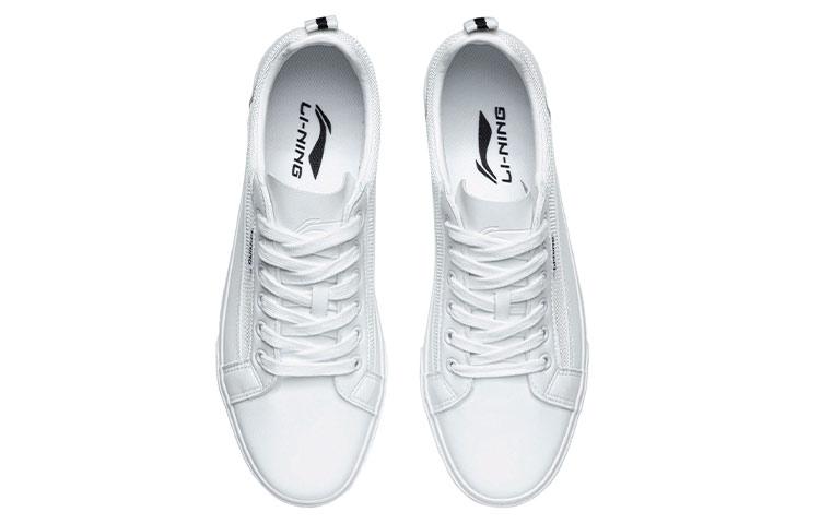 Li Ning Износостойкие Дышащие Низкие Кеды для Скейтборда Мужские Стандартные Белые AGCR397-1