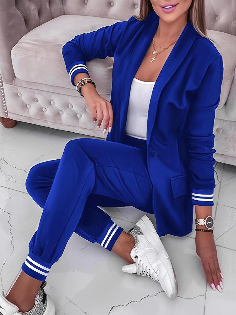 Women's Spring Korean-Style Retro Blazer & Casual Suit Set