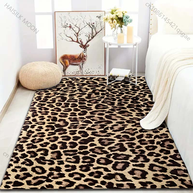 1 шт. Ковер с принтом дикого леопарда для гостиной, спальни, дивана, придверный коврик, декор, ковер для зоны дивана, нескользящий коврик для пола, большой размер