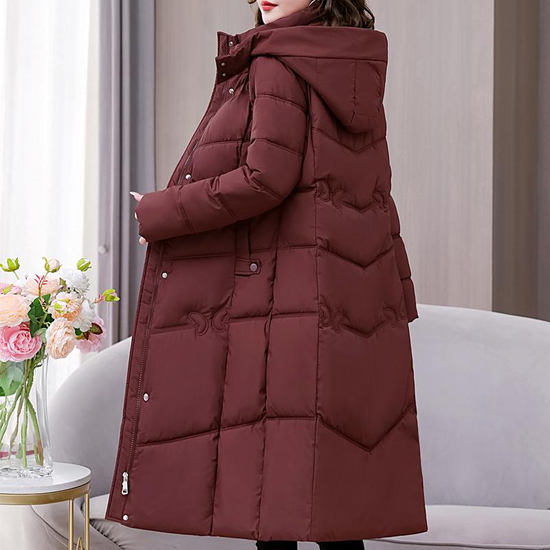 Elegant Winter Jackets Woman Long Parkas Hooded Loose Thick Warm Long Sleeve Overcoats Lady Jackets