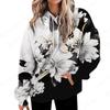 Цветочные Растения 3D Принт Толстовка Женская Мода Большие Толстовки Женские Толстовки Бабочка Пальто Толстовка С Карманом Пуловер Sudadera