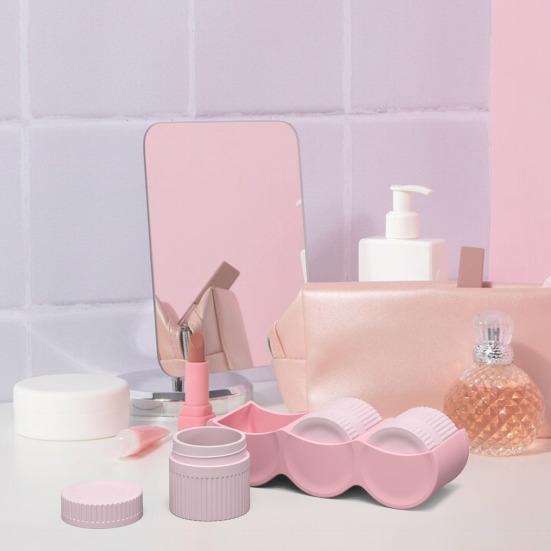 Silicone Cosmetic Packaging Box Set with Hanging Hole Leakproof Travel Toiletry Container for Skin Products Accessories