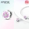 Стильные Шармы Plata Originales Стиль Подсолнух Бусины Сакуры Для Шармов Медь Модный Браслет Бусины Изготовление Украшений Женский Подарок