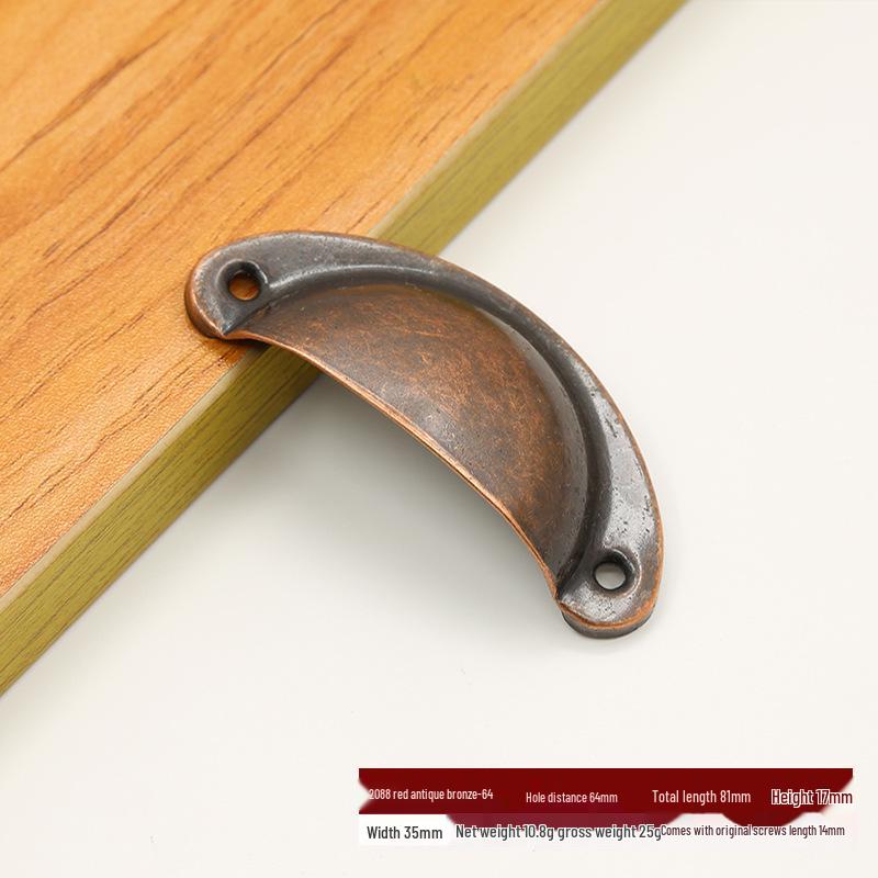 Antique Bronze Semi-Circular Handle for Cabinets: Punch-Free, Classic Design for Kitchen, Shoe, or Medicine Cabinets