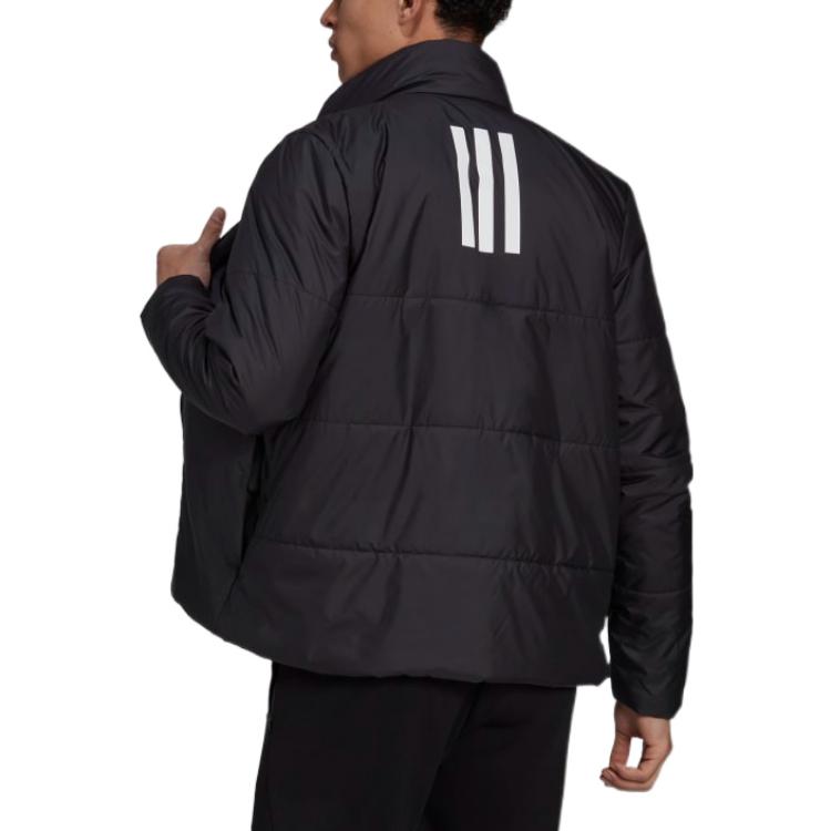 adidas Хлопковая куртка на молнии с логотипом. Мужские куртки черного цвета HG8758