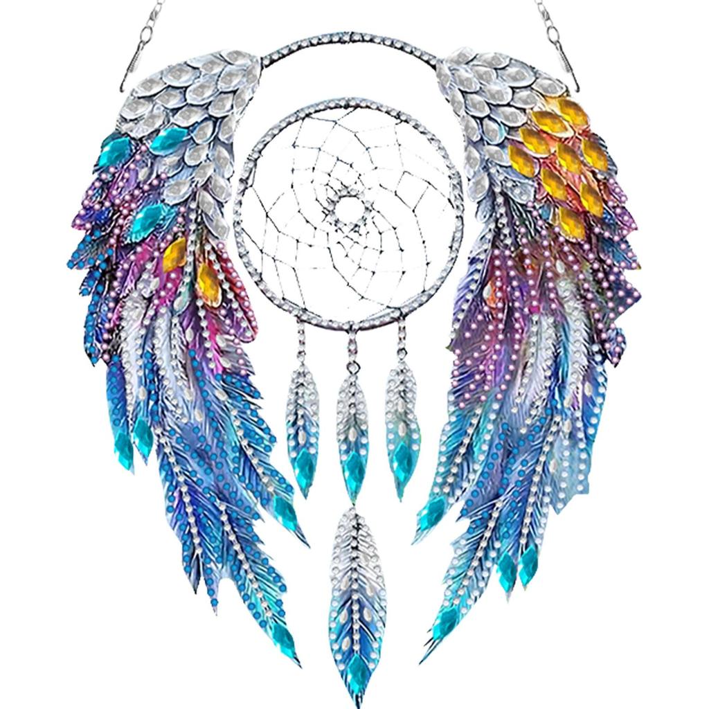 Ловец снов с животными DIY Набор для алмазной мозаики Подвеска Алмазная живопись Украшения Алмазная живопись Подвеска для подвешивания на стену, окно