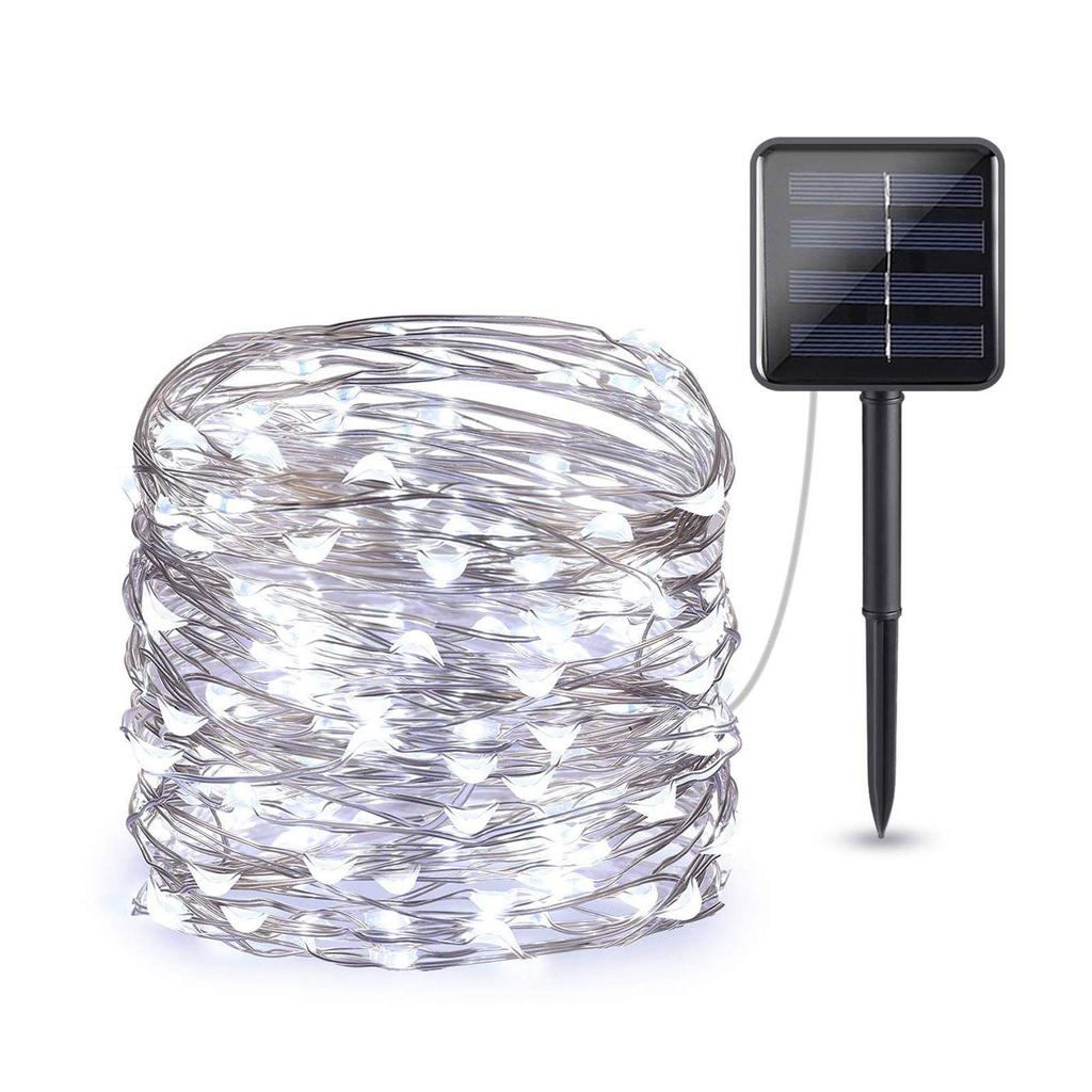 33ft 100 LED Solar String Lights 2 Modes Copper Wire Lights Waterproof Solar Tale Lights